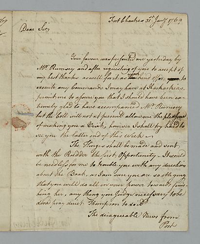 Thomas Hutchins to George Morgan