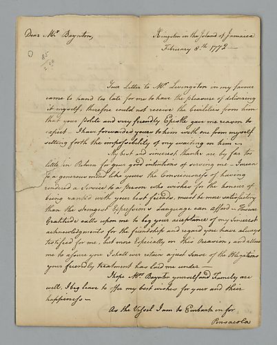 Thomas Hutchins to John Baynton