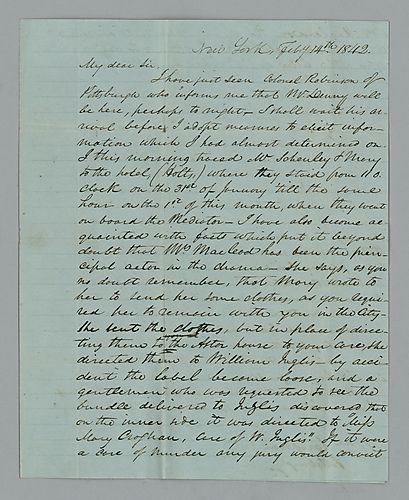 Thomas Sidney Jesup to William Croghan Jr.
