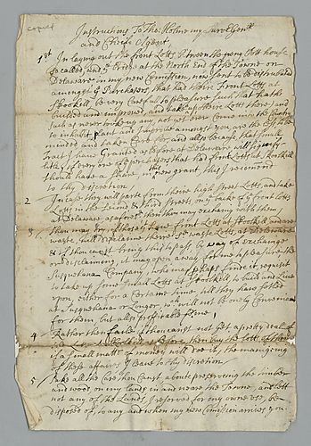 Thomas Holme, Instructions from William Penn