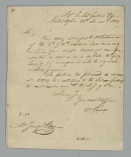 William Irvine to Joseph Clay