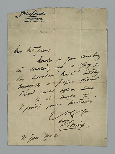Sir Henry Irving to -- Jones