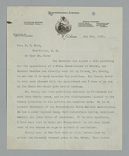 Lawrence Litchfield to P. C. Knox