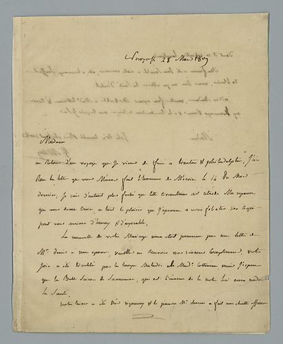 Jean Victor Marie Moreau to Mrs. Moreau [in French]