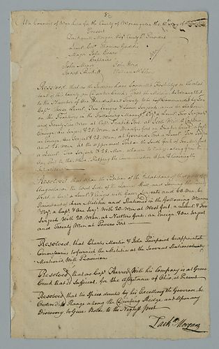 Zackwell Morgan, Council of War Resolutions signed by Morgan