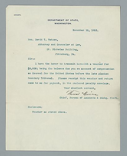 Thomas Morrison to David Thompson Watson