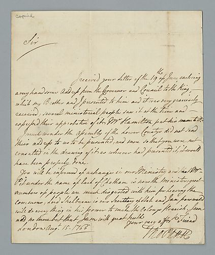 Thomas Penn to Benjamin Chew