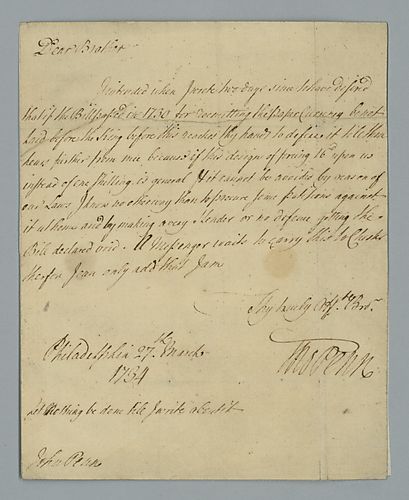 Thomas Penn to John Penn