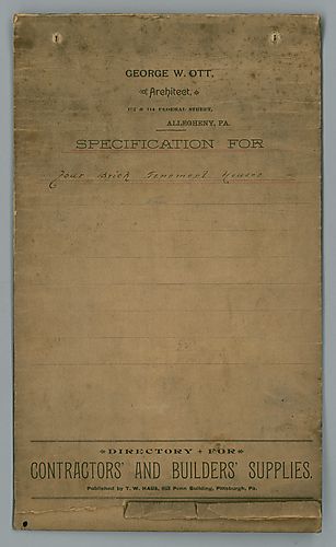 George Ott, Specifications for four Green Street tenement houses