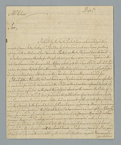 Thomas Penn to Benjamin Chew
