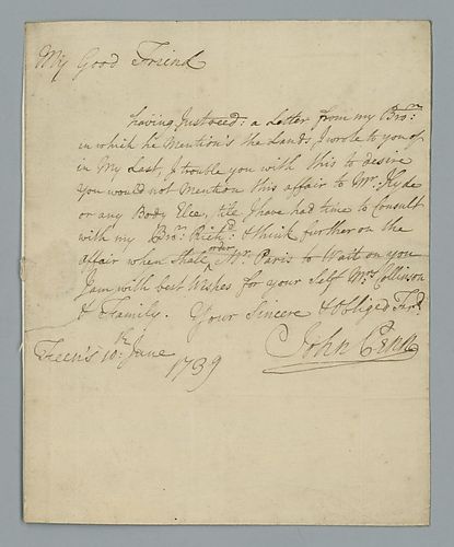 John Penn to Peter Collinson