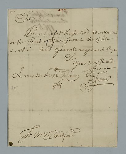 Edward Shippen to William Bradford
