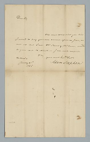 Adam Stephen to Hugh Mercer