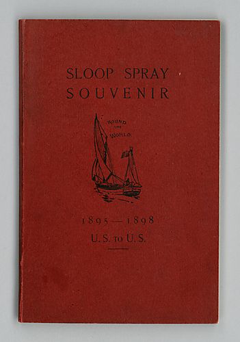 Joshua Slocum, Souvenir booklet with piece of mainsail autographed by Slocum