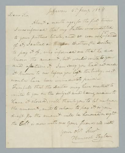Hancock Taylor to William Croghan Jr.,
