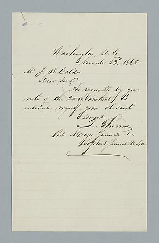 Lorenzo Thomas to J. B. Calder