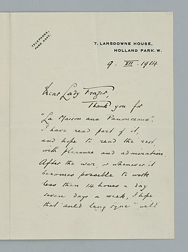 Henry Wickham Steed to Lady Frazer
