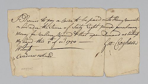 George Croghan’s promise to repay Henry [Vanmeter]