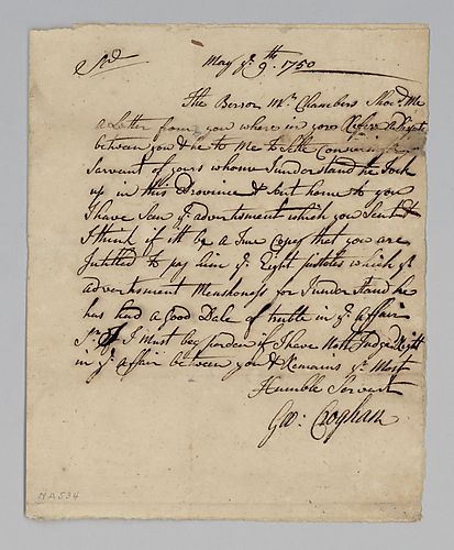 George Croghan to George Johnston