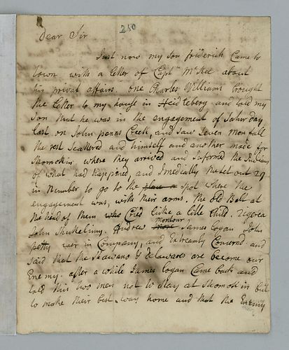 Johann Conrad Weiser to William Allen