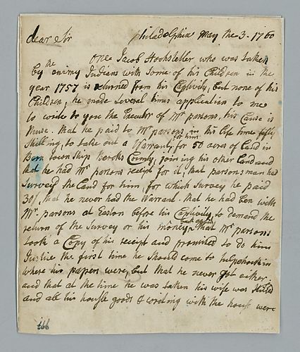 Johann Conrad Weiser to Timothy Horsefield