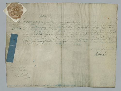 King George I of England, Document [vellum]
