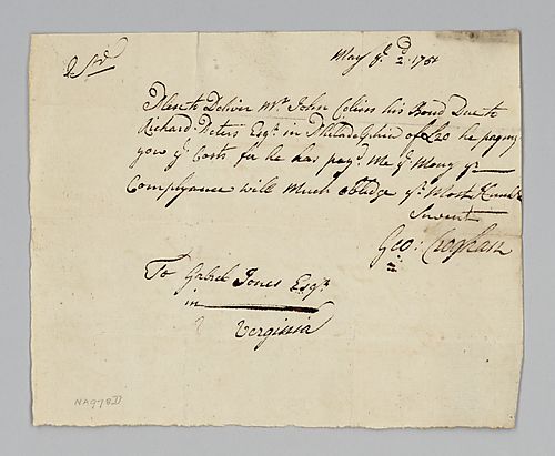 George Croghan to Gabriel Jones