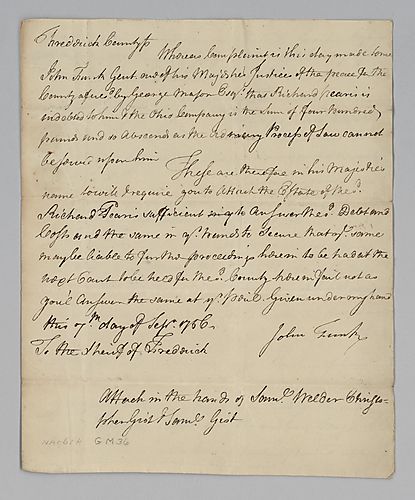Richard Pearis debt to George Mason, George Mercer and the Ohio Company