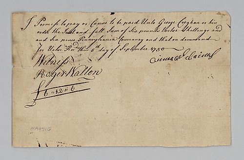 Conrad Brinkner’s promise to repay George Croghan