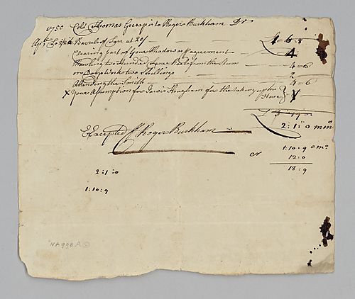 Roger Burkham’s account with Thomas Cresap