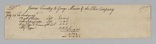 James Findley’s account with George Mason and the Ohio Company