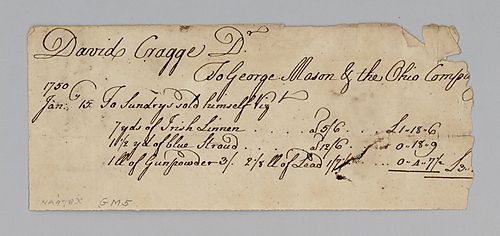 David Cragge’s account with George Mason and the Ohio Company