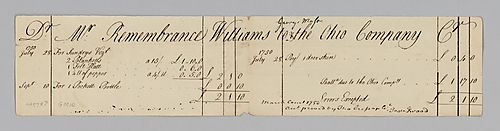 Remembrance William’s account with George Mason and the Ohio Company