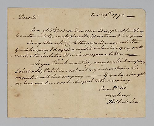 Thomas Ludwell Lee to James Mercer