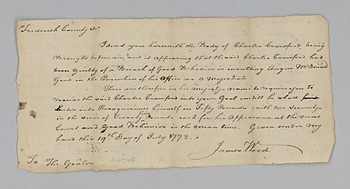 Memorandum of William Crawford’s debt to the Crown