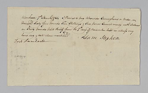 Adam Stephen’s debt to Alexander Cunningham