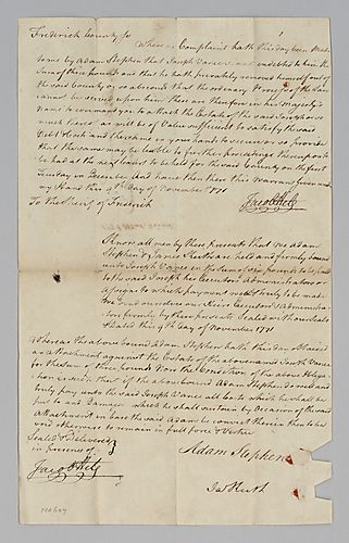 Joseph Vaneer’s debt to Adam Stephen