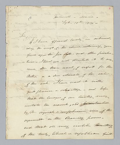 Peleg Sprague to H. M. Brackenridge (LB# 101)