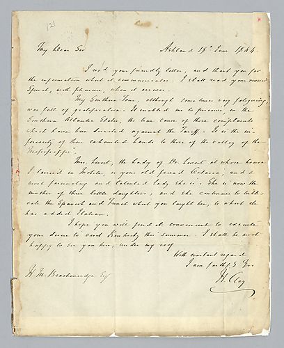 Henry Clay to H. M. Brackenridge (LB# 121)