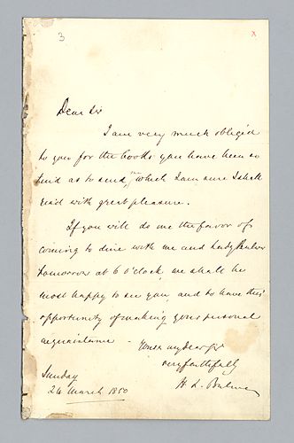 William Henry Litton Earle Bulwer to H. M. Brackenridge (LB# 03)