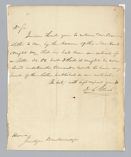 Duncan L. Clinch to H. M. Brackenridge (LB# 12)