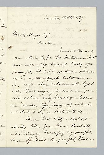 H. M. Brackenridge to Brantz Mayer