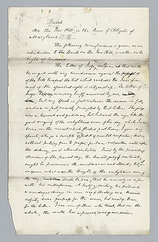 Speech on the Jew Bill