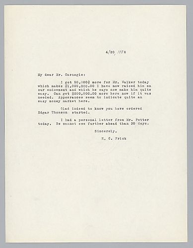 Frick discusses a financial matter