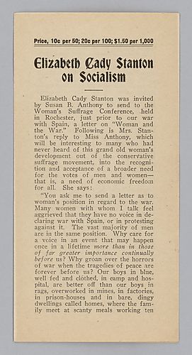 Elizabeth Cady Stanton on Socialism