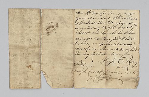 Transfer of account from Hugh O’Kelly to Henry VanMetor