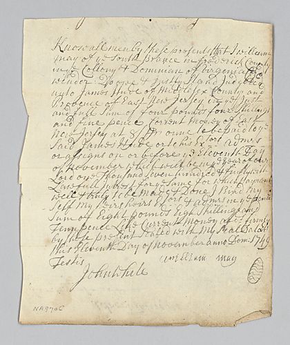 William May’s debt to James [Hude]