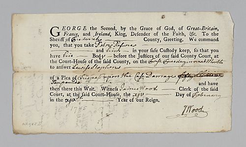 Arrest warrant for debtor [name illegible]