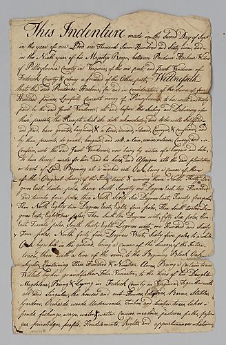 Land indenture from Prudence Harbor to Jacob Vandeveer