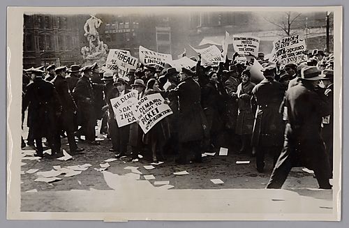 New York Police Dispersing Several Hundred Communists Who Gathered in the City Hall Park